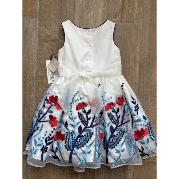 NWT Pippa & Julie Floral Embroidered Dress Sz 4 - Picture 2 of 7